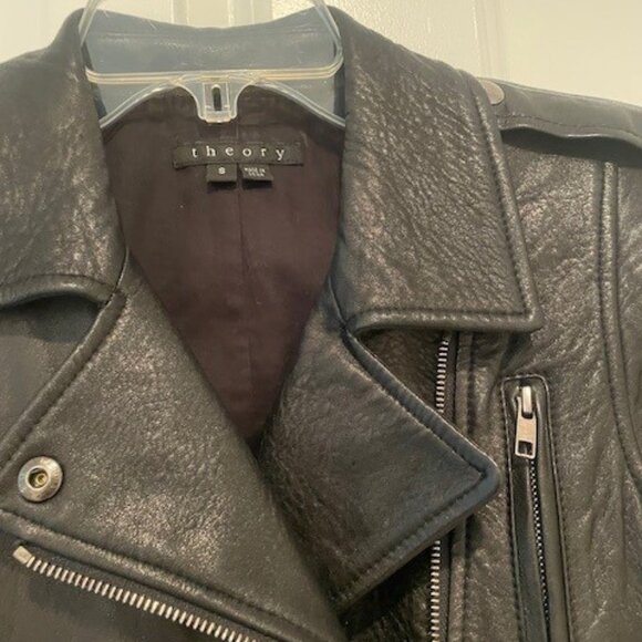 Theory Buttery Soft Leather Moto Jacket - Sz Small - Picture 5 of 15